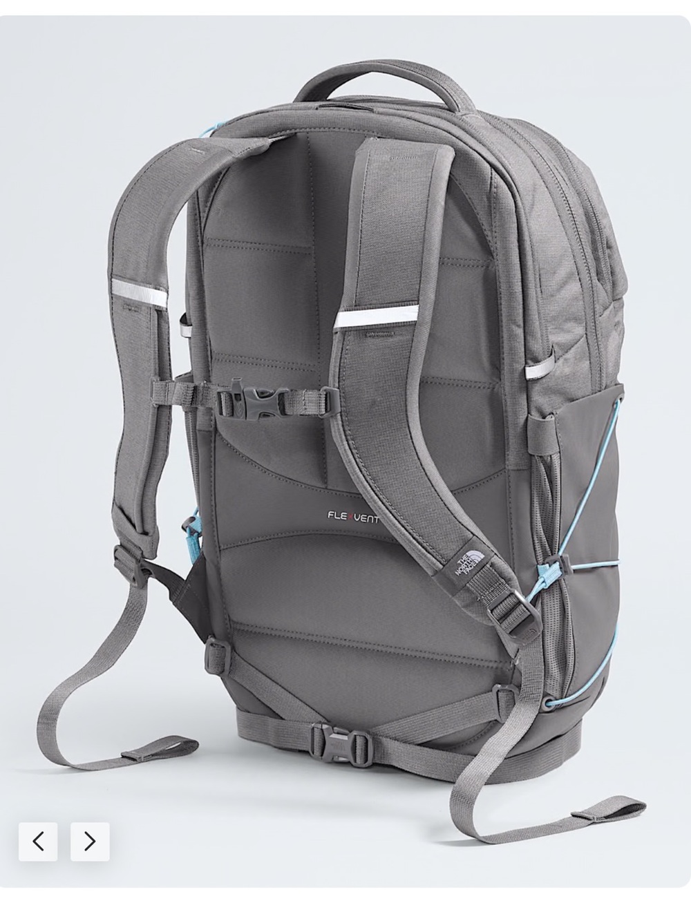 The North Face Gray Backpack with Light Blue Bungee Flexvent - Picture 5 of 17